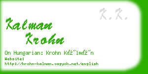 kalman krohn business card